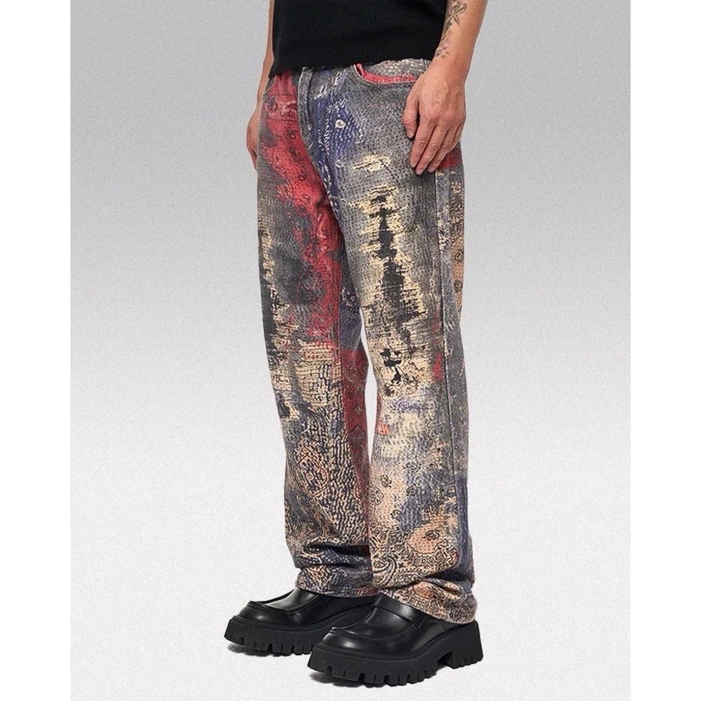 WATSON Y2K PRINTED MENS STREETWEAR JEANS NWT SIZE 34W 32L